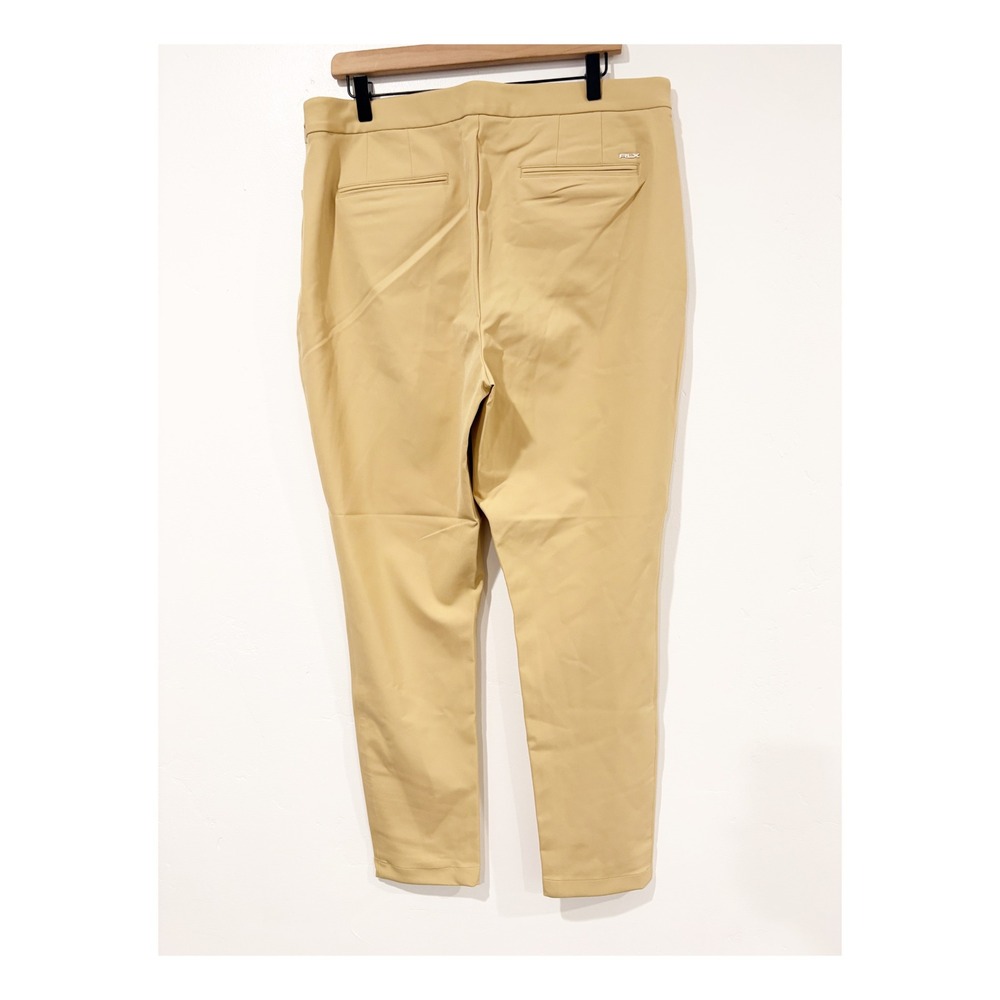 RLX Ralph Lauren Womens Tan Khaki Golf Pants Tapered Stretch Trousers Size 16 - Picture 2 of 3